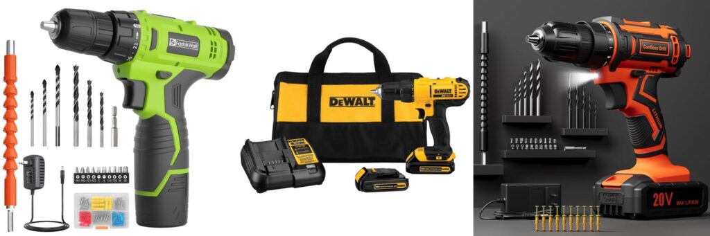 Affordable Cordless Drill combined image