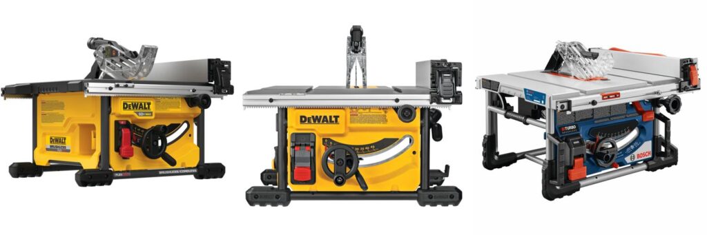 Battery Powered Table Saw combined image