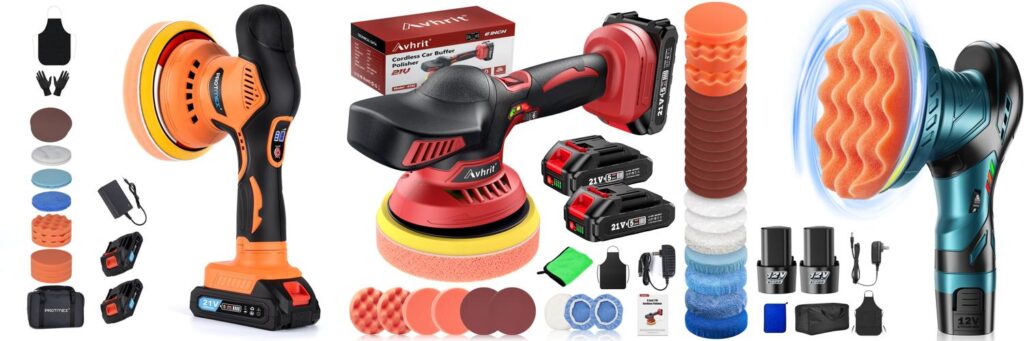 Cordless Electric Car Polisher combined image