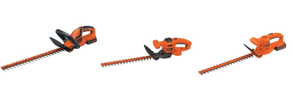 Cordless Electric Hedge Trimmer combined image