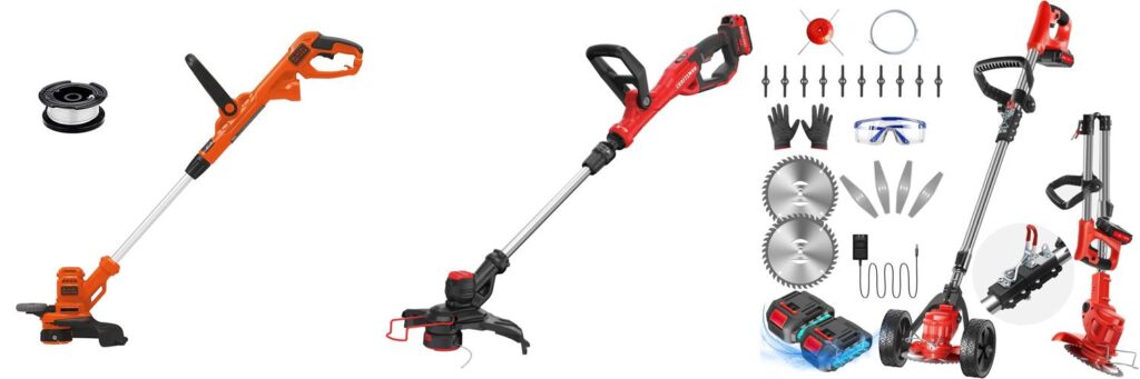 Cordless Electric Weed Eater combined image