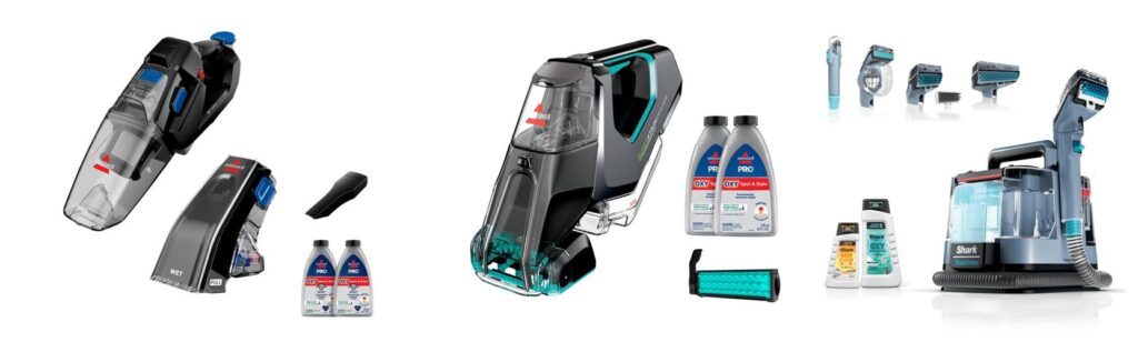 Cordless Handheld Carpet Cleaner combined image
