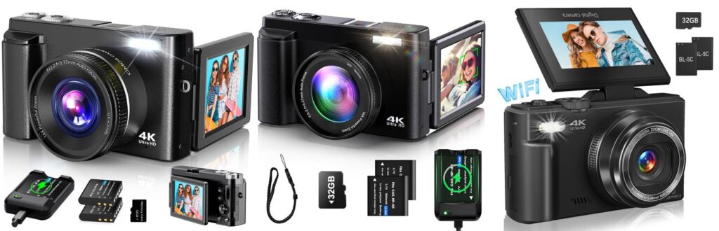 Digital Camera With 4k Video Recording combined image