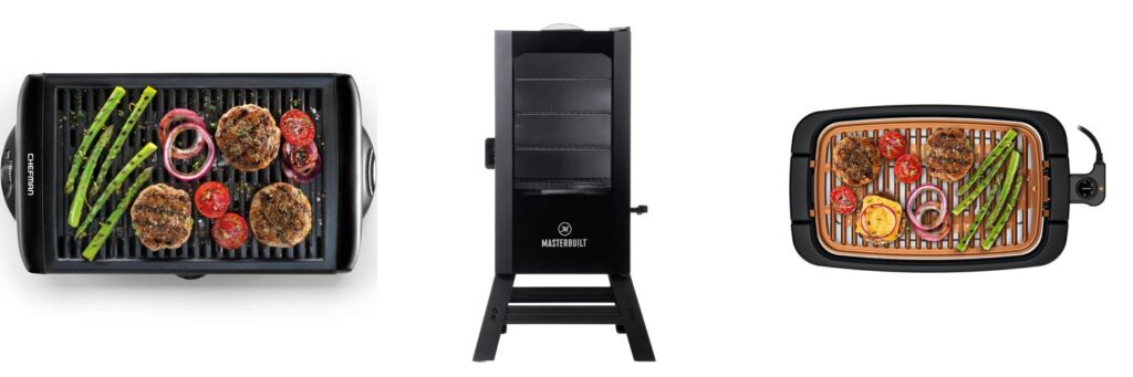 Electric Bbq Grill With Smoke Control combined image