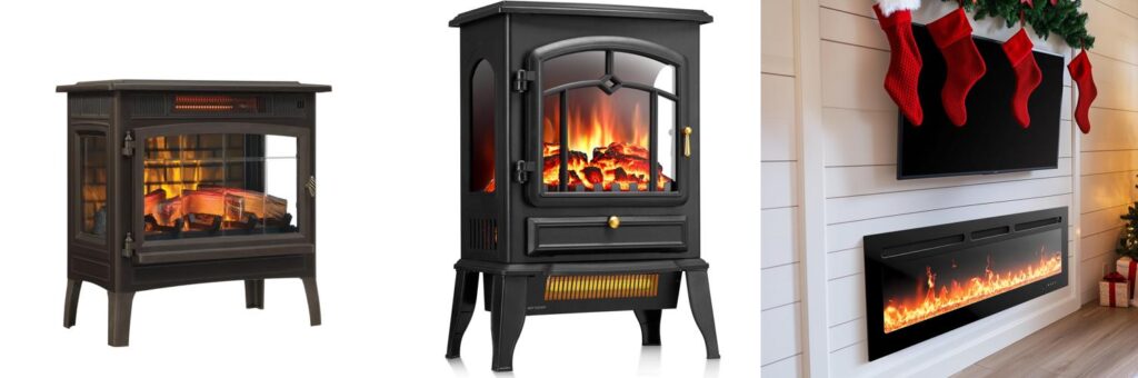 Electric Fireplace Heater combined image