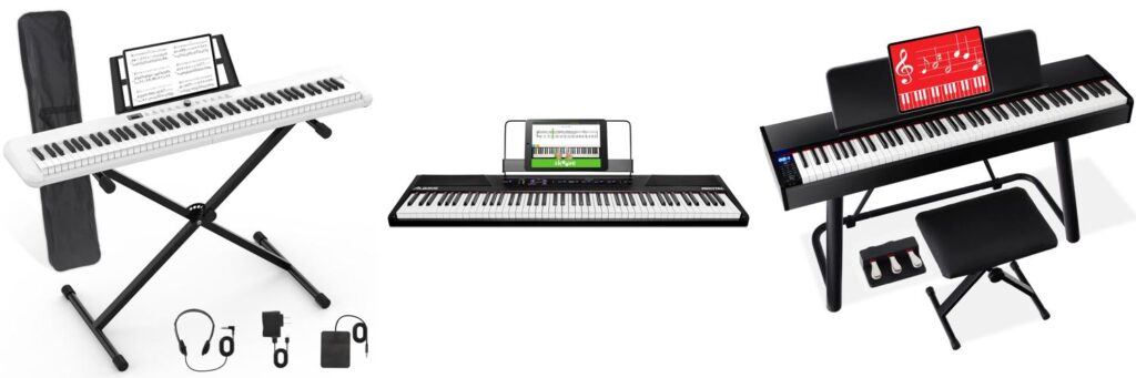 Full Sized Digital Keyboard Piano combined image