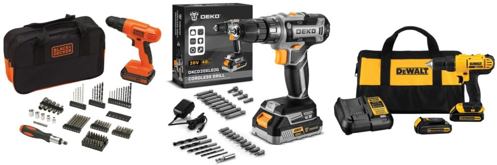High Performance Cordless Drill Set combined image