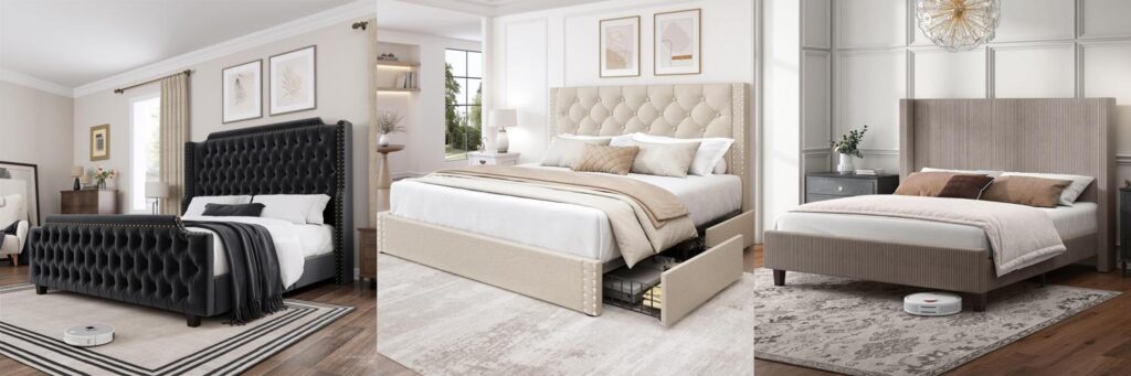 Luxury Bed Frame With Headboard combined image