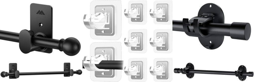 No Drill Curtain Rod Brackets Set combined image