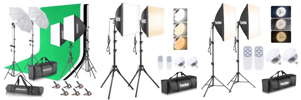 Professional Studio Lighting Kit combined image