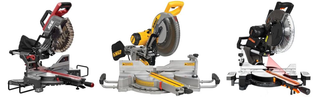 Top Sliding Dual Bevel Miter Saw Review & Buying Guide 2 Sliding Dual Bevel Miter Saw combined image