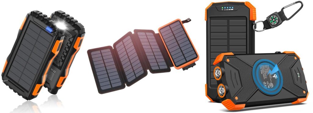 Solar Powered Outdoor Charger combined image