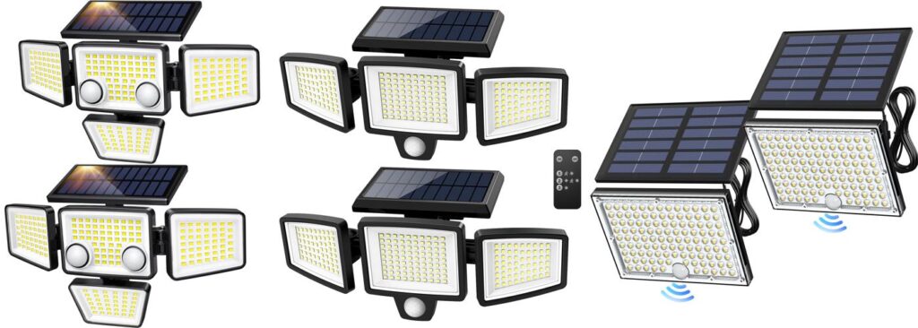 Solar Powered Outdoor Led Floodlight combined image