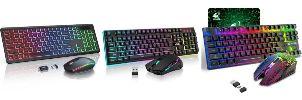Wireless Gaming Keyboard And Mouse Set combined image