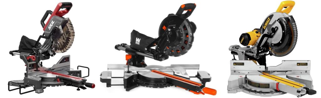 cheap sliding miter saw combined image