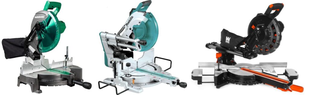 compound miter saw with laser combined image