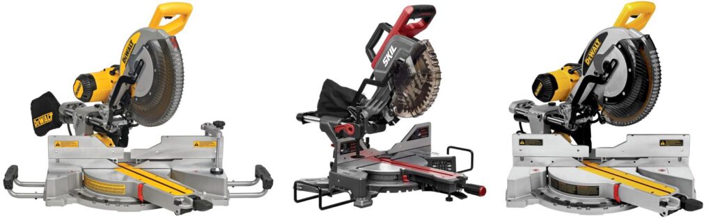 double bevel sliding miter saw combined image