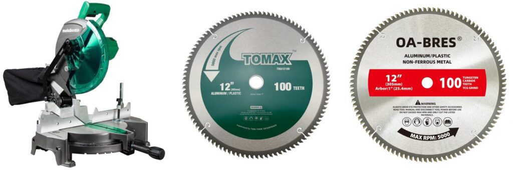 miter saw for cutting aluminum combined image