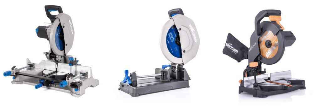 miter saw for cutting metal combined image