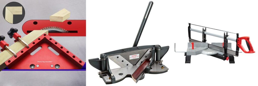 miter saw for making picture frames combined image