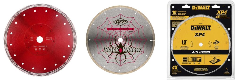 10 Inch Wet Saw Blade For Porcelain Tile combined image