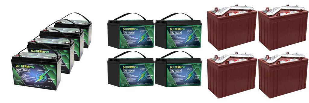 12V Golf Cart Battery combined image