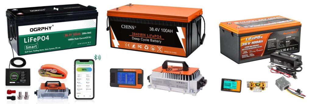 36V Golf Cart Lithium Battery Conversion Kit combined image