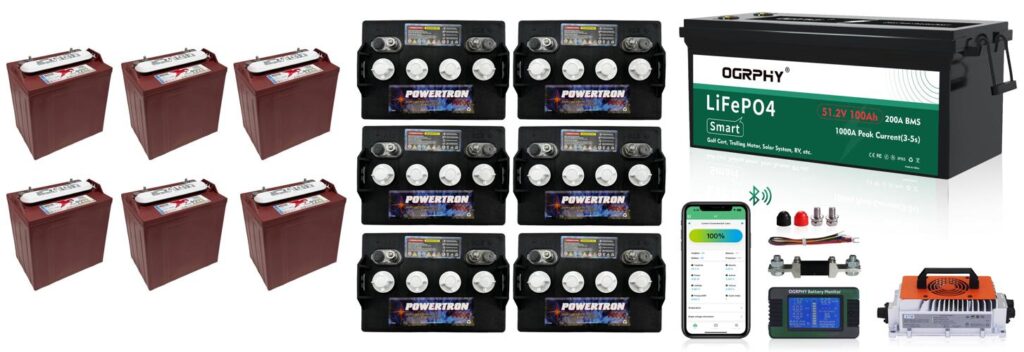 8V Golf Cart Batteries combined image