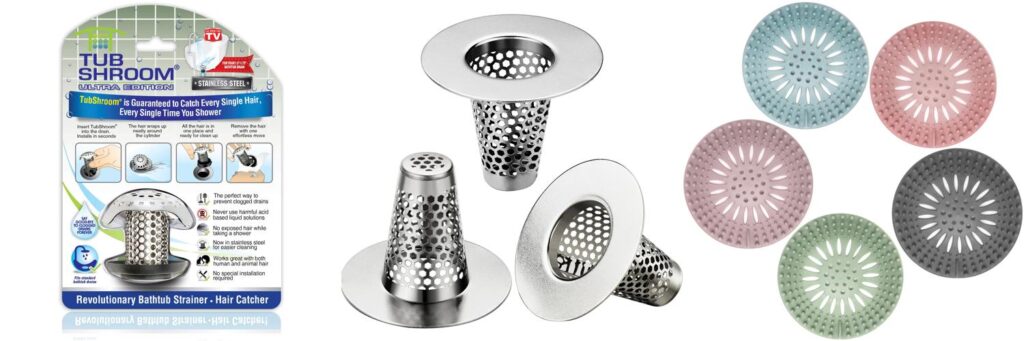 Bathroom Sink Bathtub Drain Strainers combined image