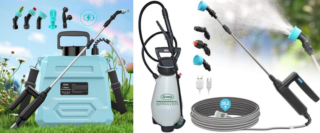 Battery Powered Garden Sprayer combined image