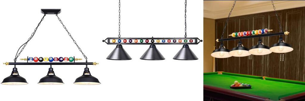 Billiard Pool Table Lights combined image