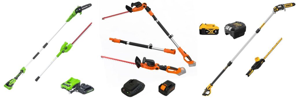 Cordless Pole Saw Hedge Trimmer Combo combined image 1