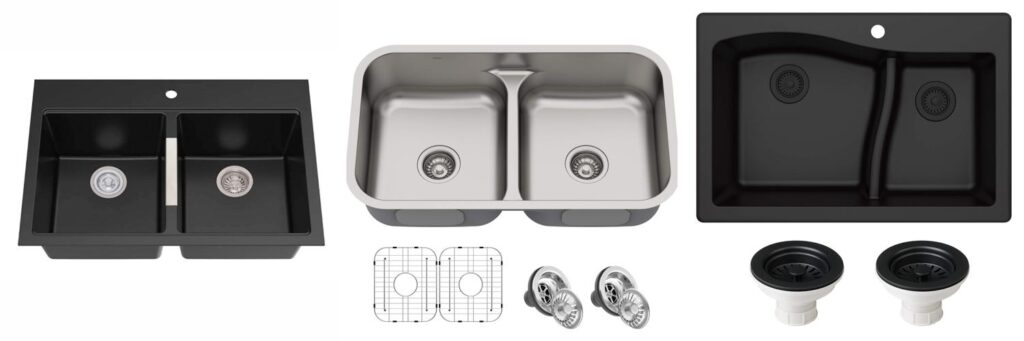 Double Bowl Kitchen Sinks combined image