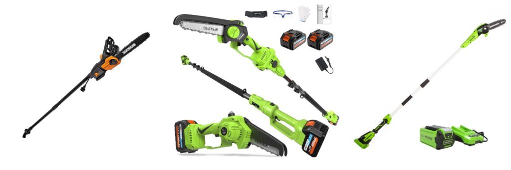 Electric Pole Saw For Tree Trimming combined image