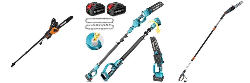 Electric Pole Saw Pruner combined image