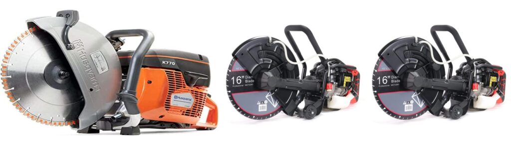 Gas Powered Concrete Saw combined image