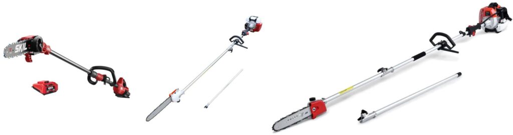 Gas Powered Pole Chain Saw combined image