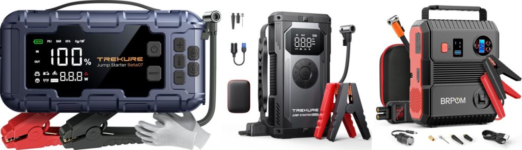 Jump Starter With Air Compressor 2024 combined image