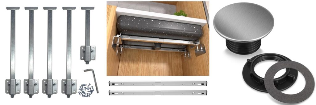 Kitchen Sink Installation Parts combined image