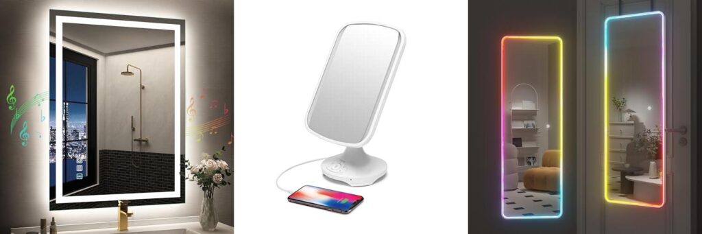 Led Mirror With Bluetooth Audio combined image