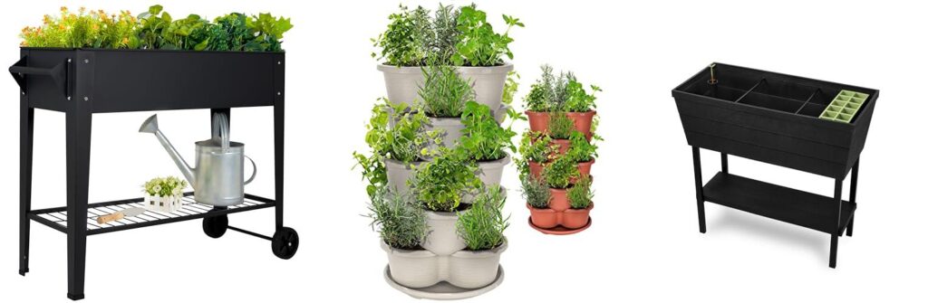 Outdoor Herb Garden Planters combined image