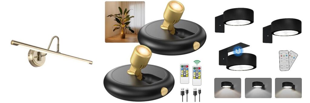 Picture Lights Mini Accent Spotlights combined image