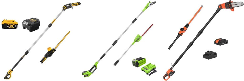 Pole Saw And Hedge Trimmer Combo combined image