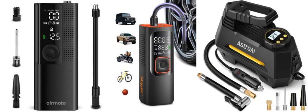 Portable Car Tire Air Compressor combined image