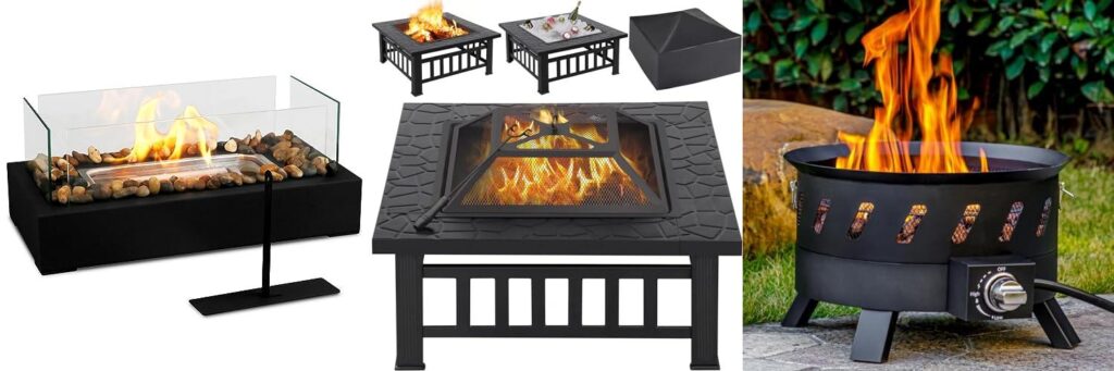Portable Electric Fire Pit combined image