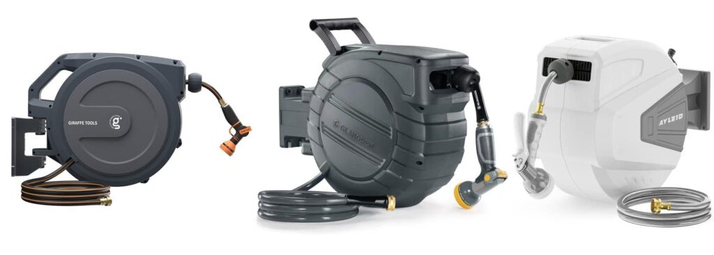 Retractable Garden Hose Reel 100 Ft combined image