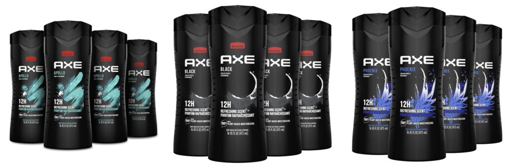 Smelling Axe Body Wash combined image