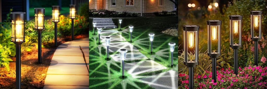 Solar Powered Garden Lights combined image