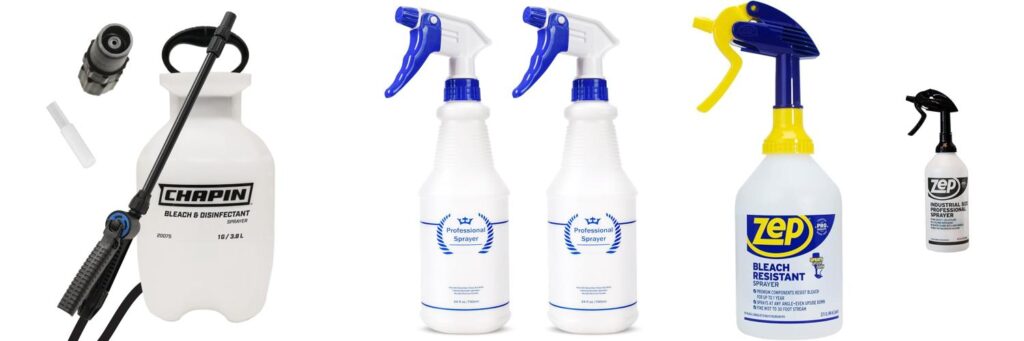 Sprayer For Bleach Solution combined image