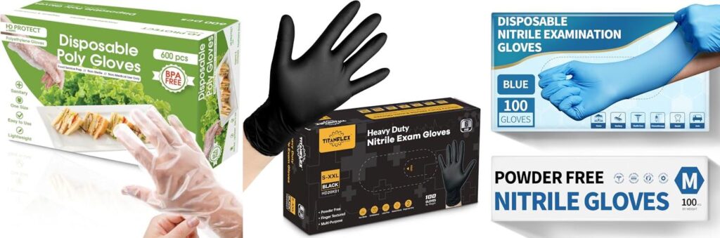 Sterile Disposable Safety Gloves combined image